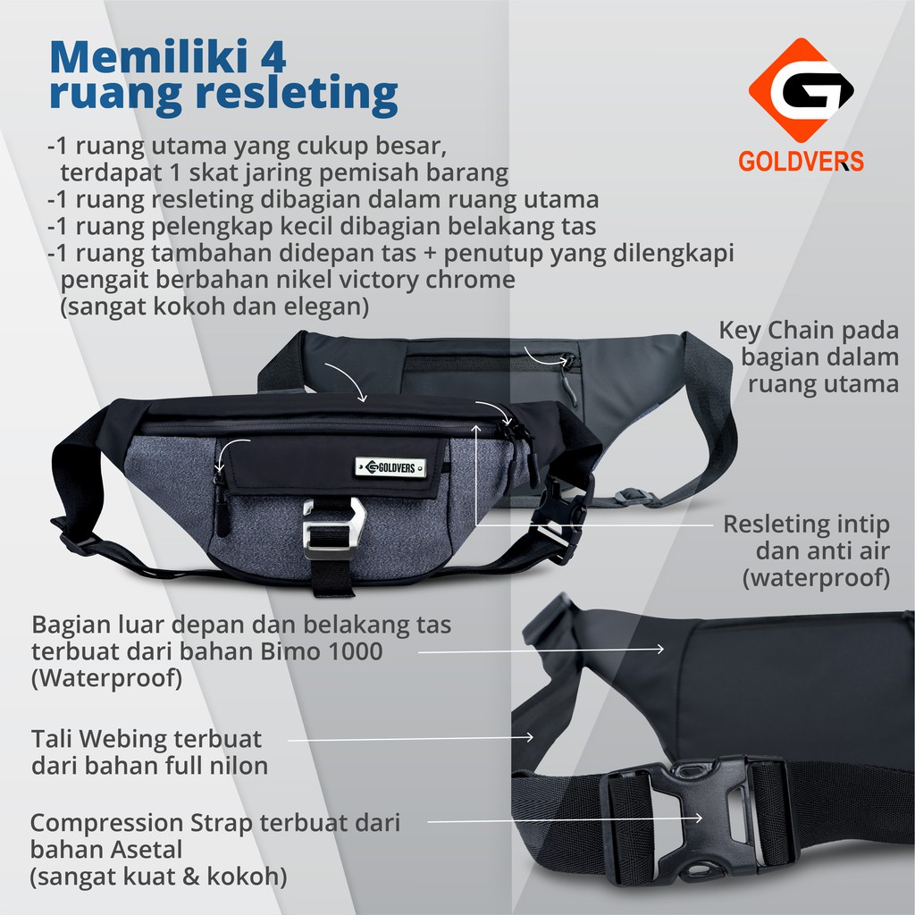 Tas selempang Pria Wanita Tas Water Resist  Waistbag Pria Tas Kreativo Original Distro Pria Wanita - KREATIVO