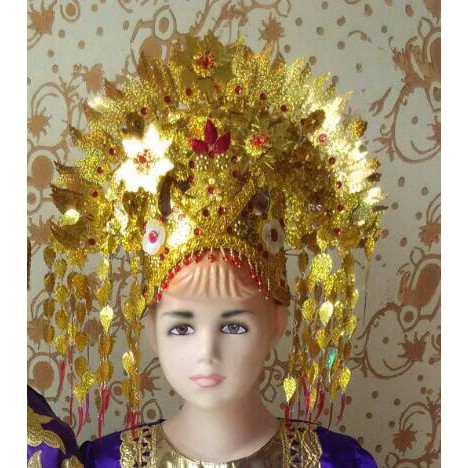 Costume Halloween Kostum Pesta mainan anak Suntiang Minang ( Hiasan kepala minang)