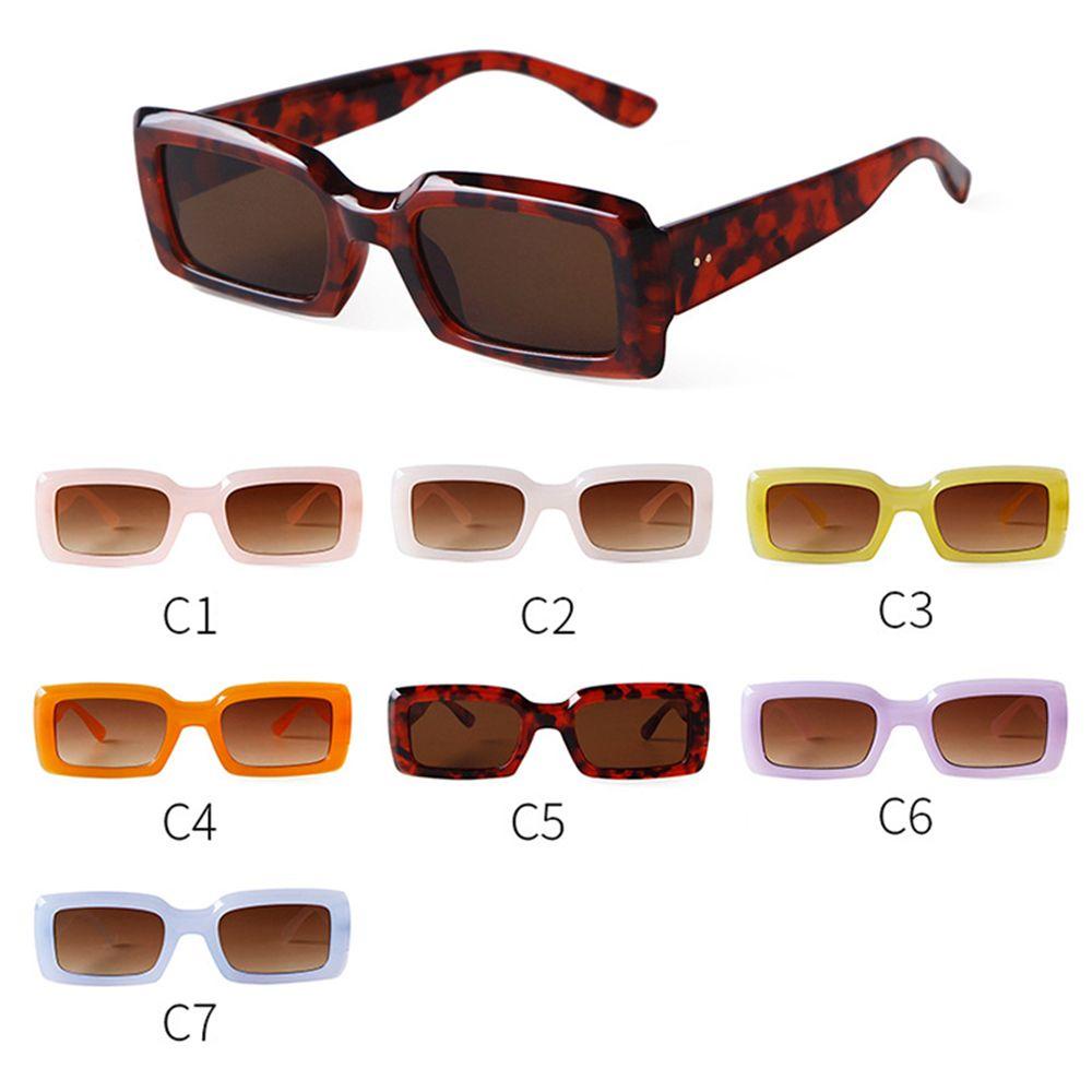 Lily Rectangle Sunglasses Retro UV400 Perlindungan Kacamata Pria Shades