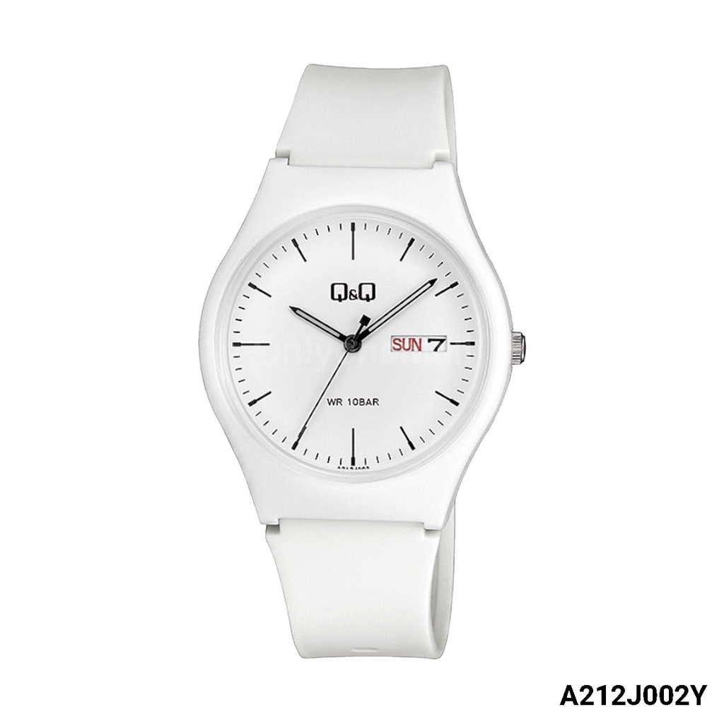 SALE Jam Tangan Unisex Sporty Casual Tanggal Hari Karet Rubber Analog Original Q&amp;Q QNQ QQ A212 A212J Series