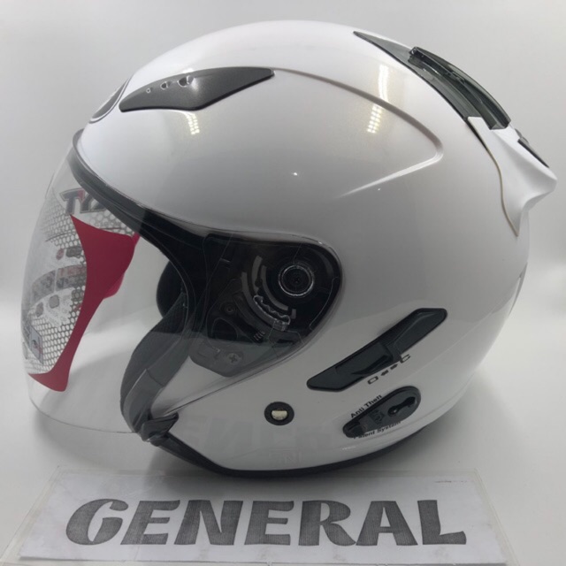 Helm KYT Galaxy Slide Solid White Pearl Putih Mutiara Double Visor