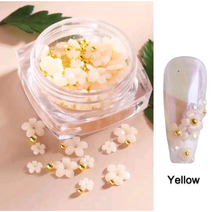 NAIL FLOWER 3D RESIN HIASAN BUNGA 3D TIMBUL WEDDING NAILS