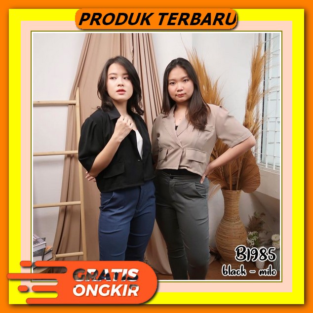 Blazer Wanita Baju Wanita Model Terbaru - Blazer Wanita Kekinian Cantik - Blazer Korea - Cn Plain Ou