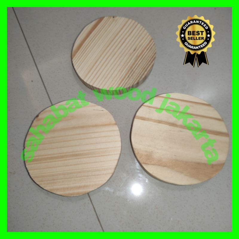 Tatakan gelas bulat kayu Tatakan gelas bulat