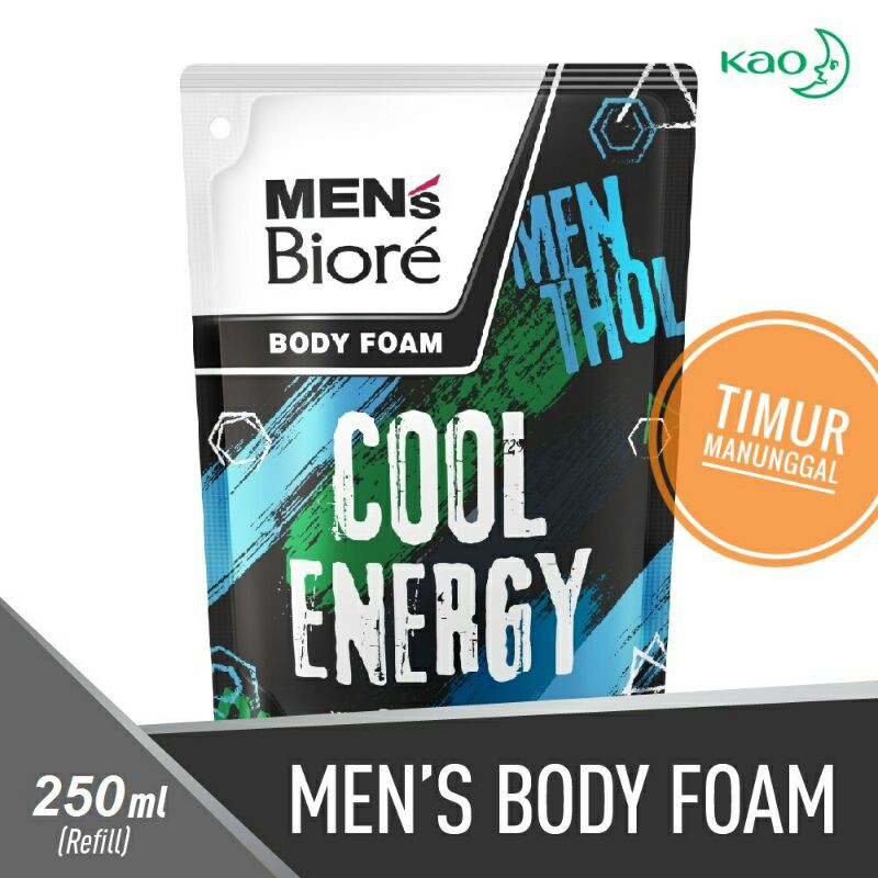 Men's Biore Body Foam Cool Energy Refill 250 ml