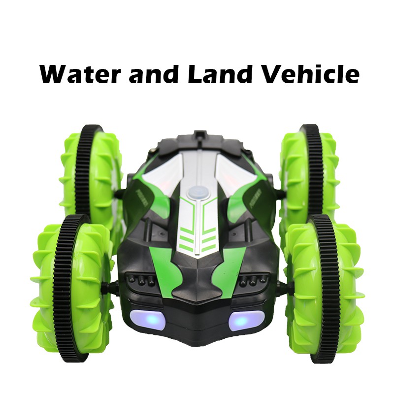 2.4GHz 4WD 360° Spins and Flips Waterproof Amphibious Electric Remote Control Stunt Car for Kid Gift