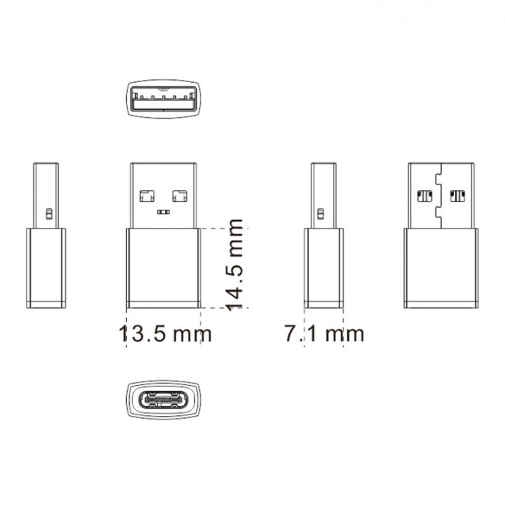 MINIX V2 - USB 3.0 Type A Male to USB 3.1 Male Type-C Connetor Adapter