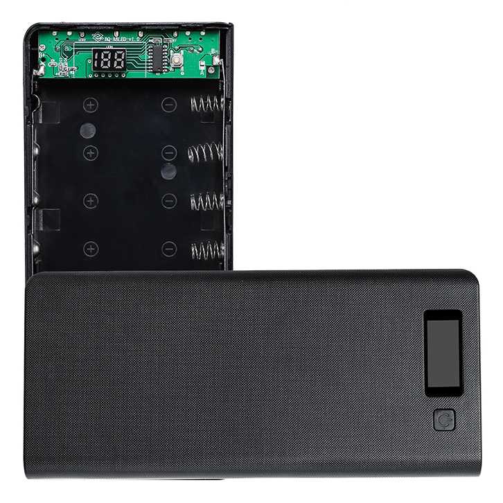 ROVTOP DIY Power Bank Case 8x18650 2 Port + Display - A8-Hitam