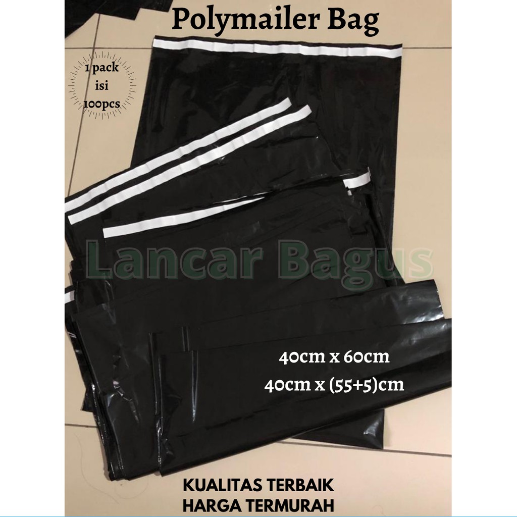 

POLYMAILER HITAM GLOSSY 40x60 Plastik Amplop