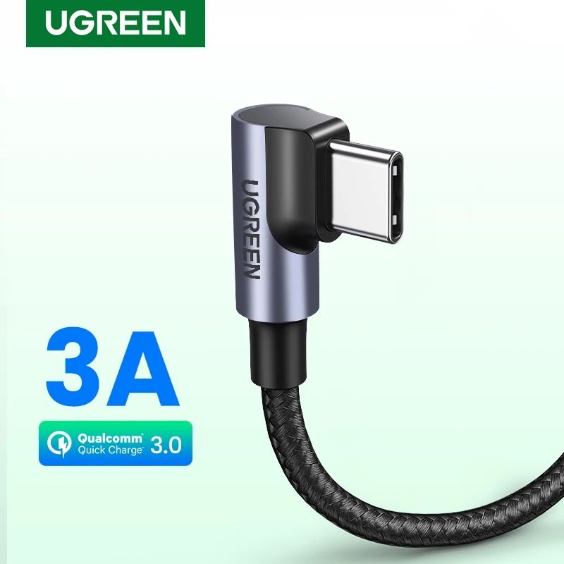 Ugreen USB Type C Cable Nylon Type L 90 Degree Fast Charging