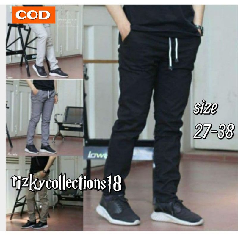 CELANA Pria SLIMFIT Panjang chino KERJA HARIAN HITAM MOCCA ABU GREY KREAM CREAM Sz 27 - 38