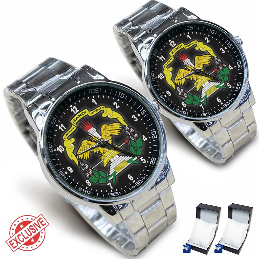 Jam Tangan Rantai Couple Logo POLRI 1 (Amazing)