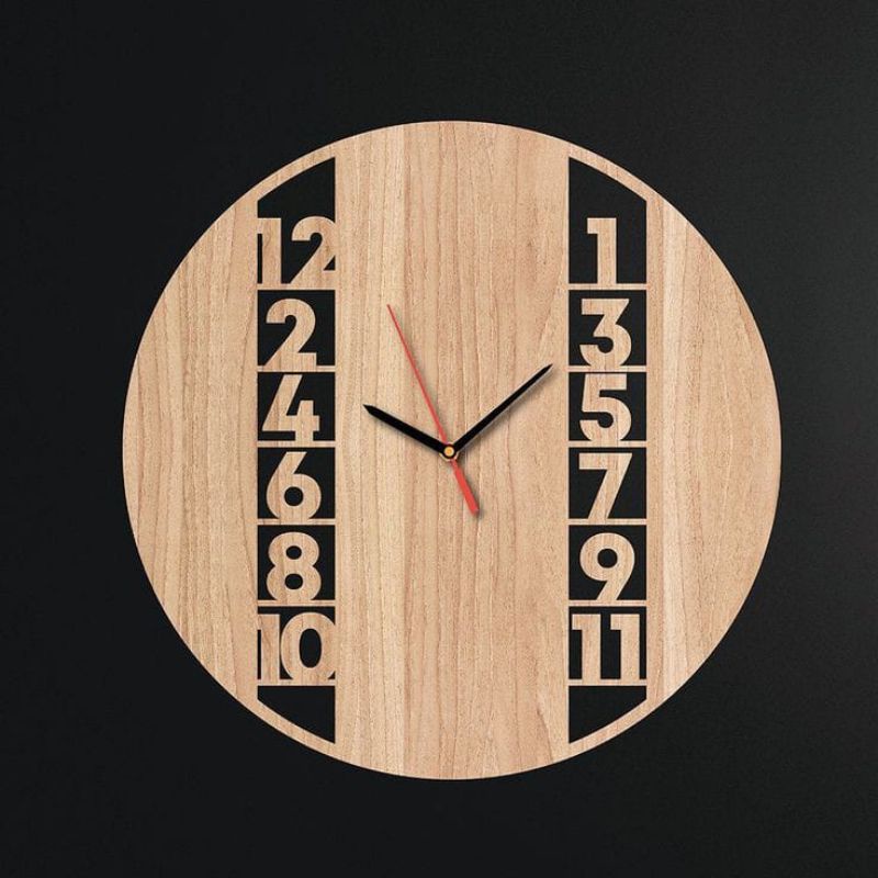 Jam Dinding Model Desain Kayu Unik Dekorasi Pajangan Rumah Retro Vintage-J7