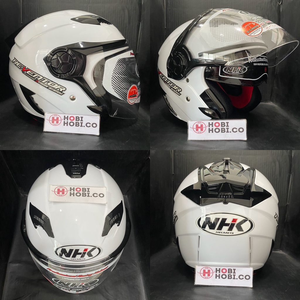 Helm NHK Reventor SOLID White Polos HELM NHK HALFFACE HELM NHK Gladiator Double Visor ORI SNI HELM N