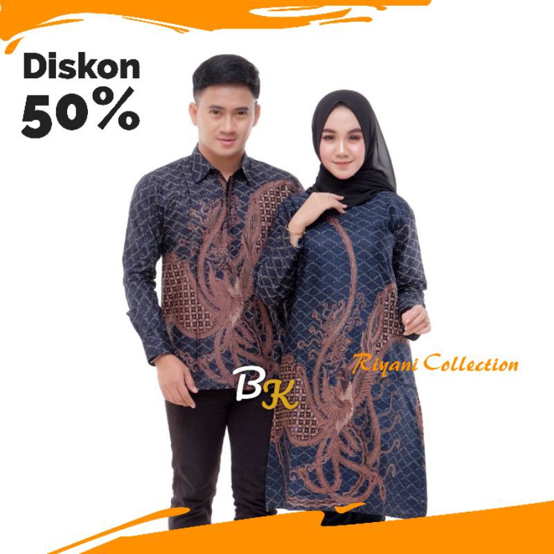 Couple Batik Tunik Modern Seragam Kerja Kantor Lengan panjang Terbaru Ans Batik