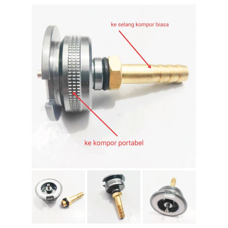 konektor penyambung kompor portabel ke selang kompor biasa konverter gas adaptor gas portabel stove