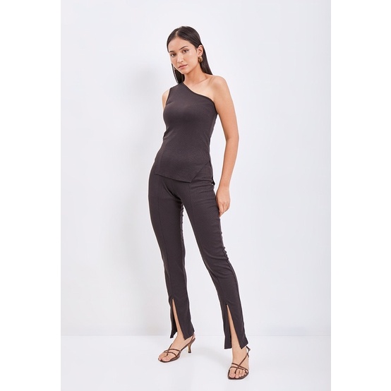 Bikini Holic | Maya Set | Rib Knit Set | Cut Out Pants | Slit Pants | Knit Set