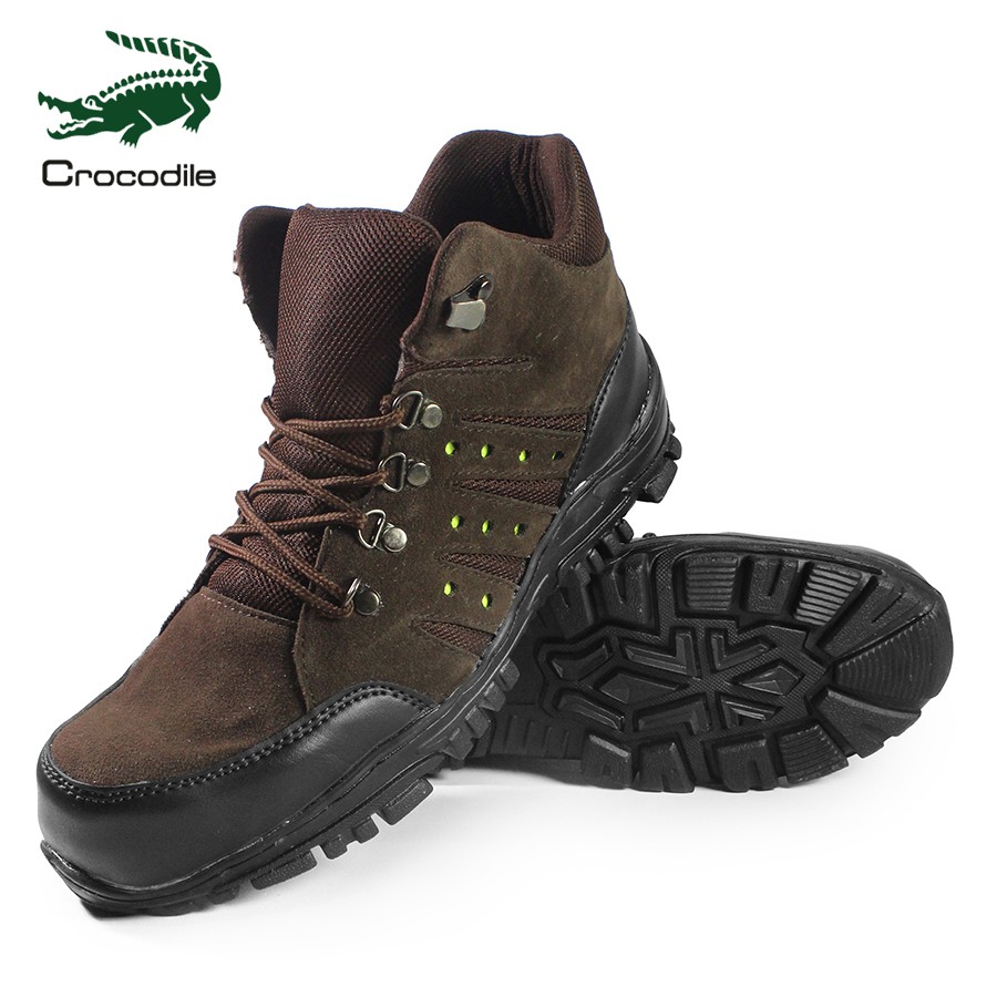 sepatu boots formal crocodile macan brown sepatu tracking haiking naik gunung