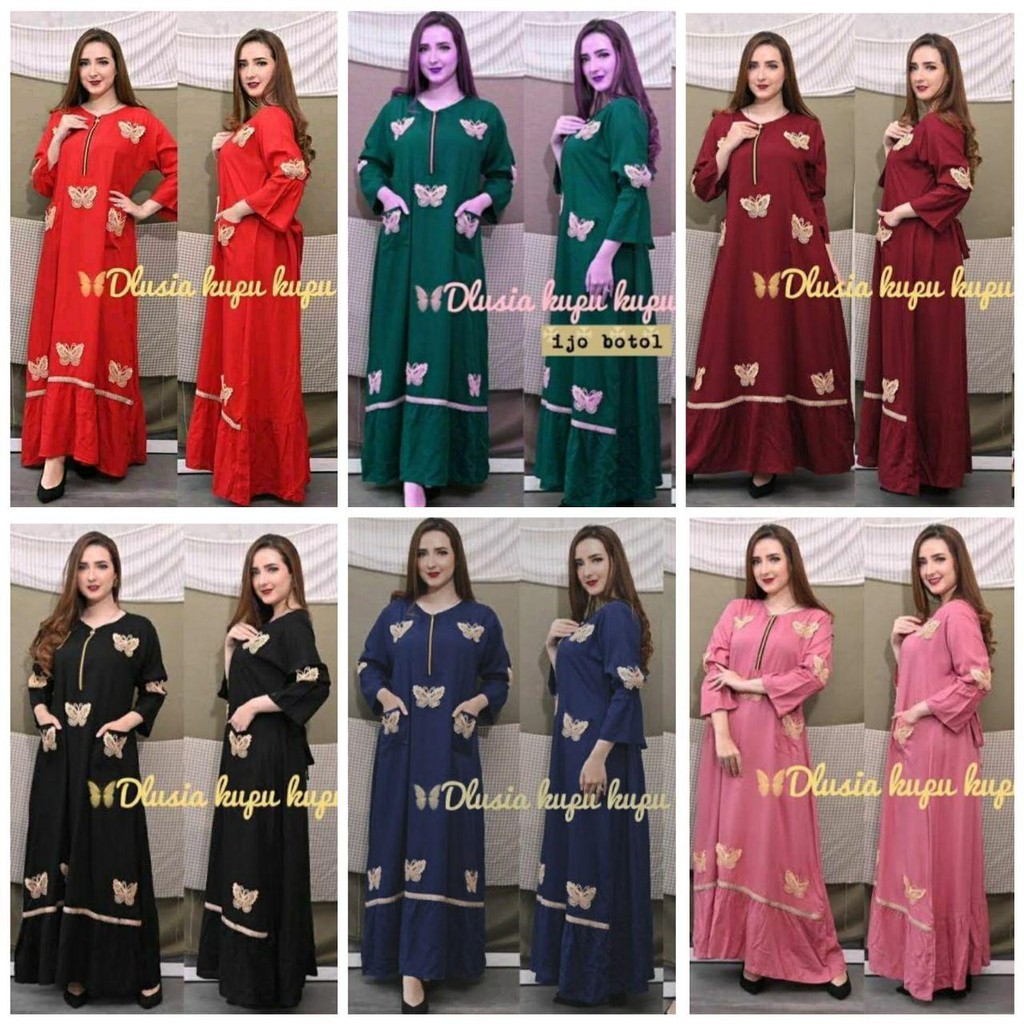 Original Daster arab jumbo big size ld 120 dress by dlusia kupu kupu dolce dress