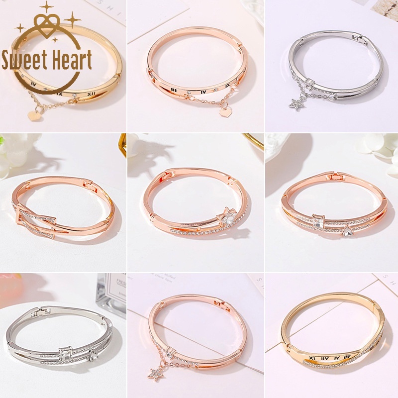 Gelang Bentuk Hati Geometris Gaya Korea Untuk Hadiah Ulang Tahun