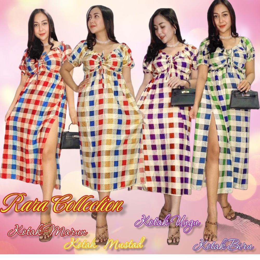 Daster Bali Motif Kotak -- Nyaman Adem Lembut Kwalitas Bagus Halus Good Quality Casual Rok Lobek Set