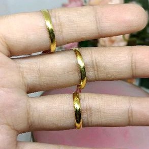 Cincin Kawin Model Ring Model Polos Emas Asli 24 (94%)