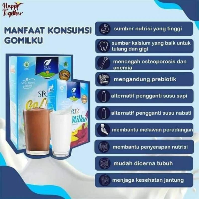 GoMilku SR12 Susu Kambing Etawa Bubuk Rasa Coklat Stroberi Original Tanpa Gula Tambahan