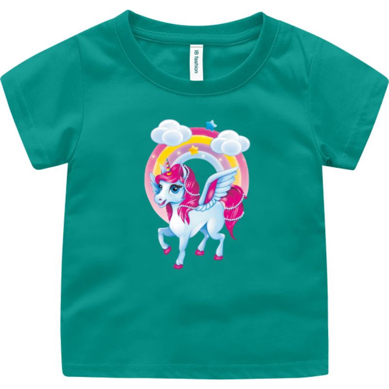 Kaos Anak Cewek Unicorn T shirt Anak Unisex Untuk Anak Usia 2 sampai 10 Tahun Baju Oblong Anak