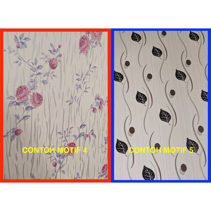 Walpaper Dinding Stiker 10m Wallpaper Sticker Motif Batik Bunga Garis Motif 9