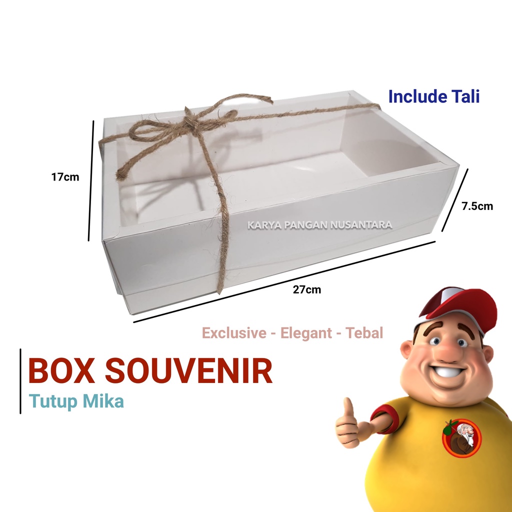 

BOX HAMPERS KOTAK SOUVENIR GIFT BOX KOTAK HANTARAN 27x17x7.5 CM PUTIH