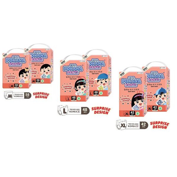 Pokana Pants Baby Diapers Surprise Design Unisex (Tersedia varian Ukuran)