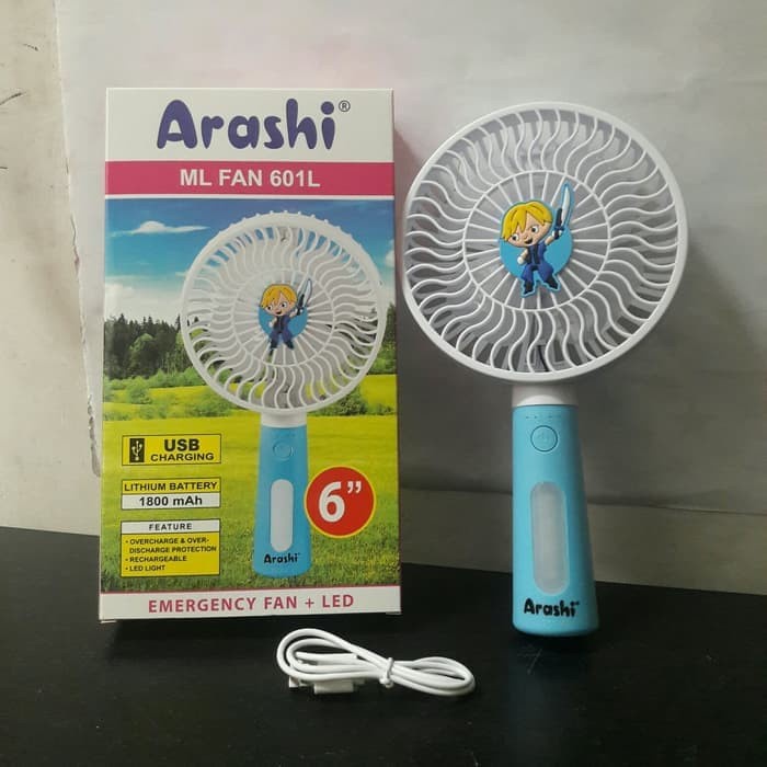 KIPAS PORTABLE CAS JUMBO 6 INCH ARASHI ML FAN 601L KIPAS TANGAN CAS 6&quot;