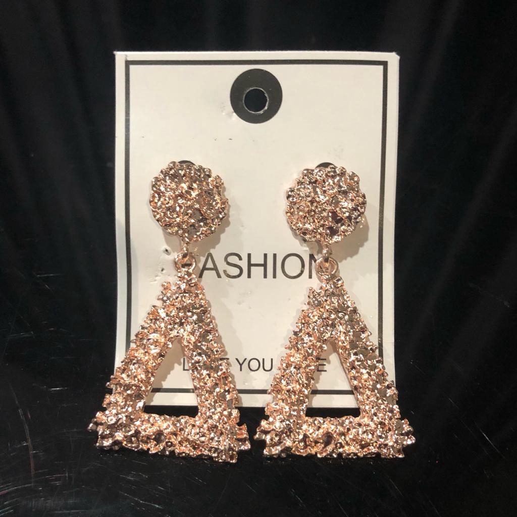 OSM - F629 Anting Ala Korea Segitiga / Anting Paduan Segitiga Anting / Aksesoris Fashion-RoseGold
