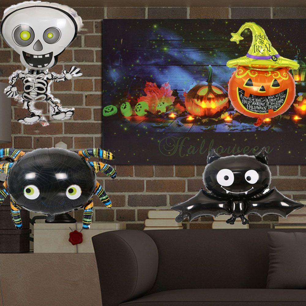 [Elegan] Halloween Balon Lucu Fashion Tiup Balon Foil Kelelawar Hantu Perlengkapan Pesta