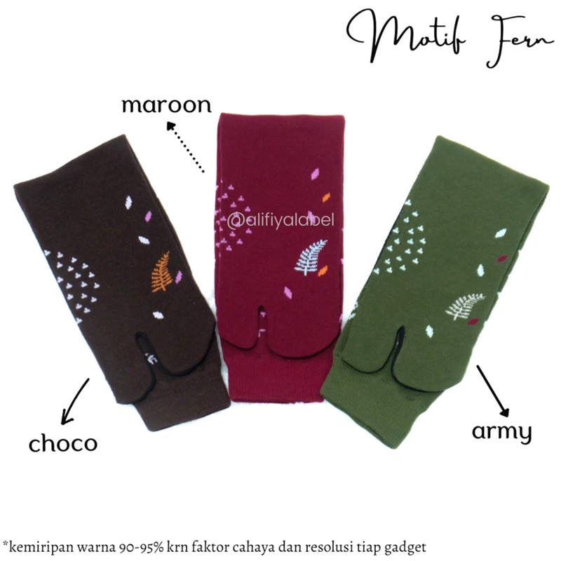 KAOS KAKI JEMPOL MUSLIMAH NILON “Motif Fern” / KAOS KAKI NILON TAPAK HITAM