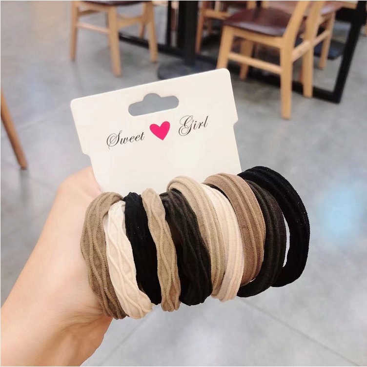 1 set Ikat Rambut Model Cincin Nyaman digunakan Dan Elastisitas TInggi Bahan Import Ala Fashion Korea Sederhana/Tali Rambut Feminin/Ikat Rambut Berbahan dasar Karet Polos Elastis Dengan Gaya Korea/Karet Gelang/Kunciran Rambut Wanita