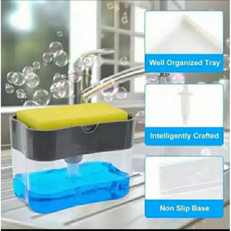 ( KJO ) DISPENSER SABUN CUCI PIRING BUSA SPONGE+CADDY KENZJAYAOLSHOP