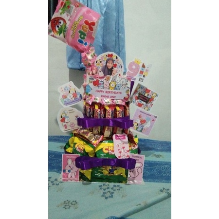 Tower Snack Ultah + Uang Tarik 50K &amp; Yupi Tumpah