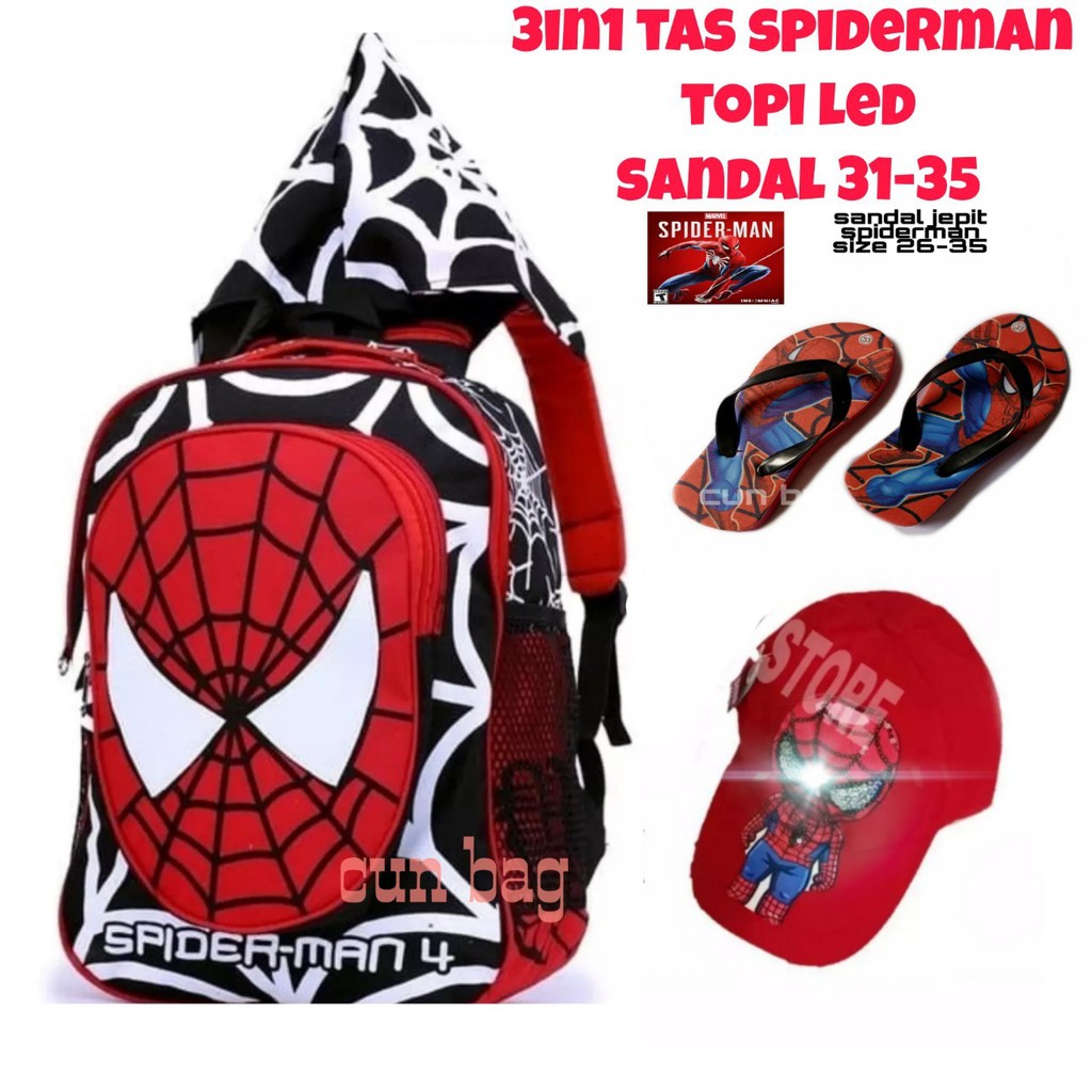 Tas ransel paud karakter sp1d3rm44n paket 3 in 1