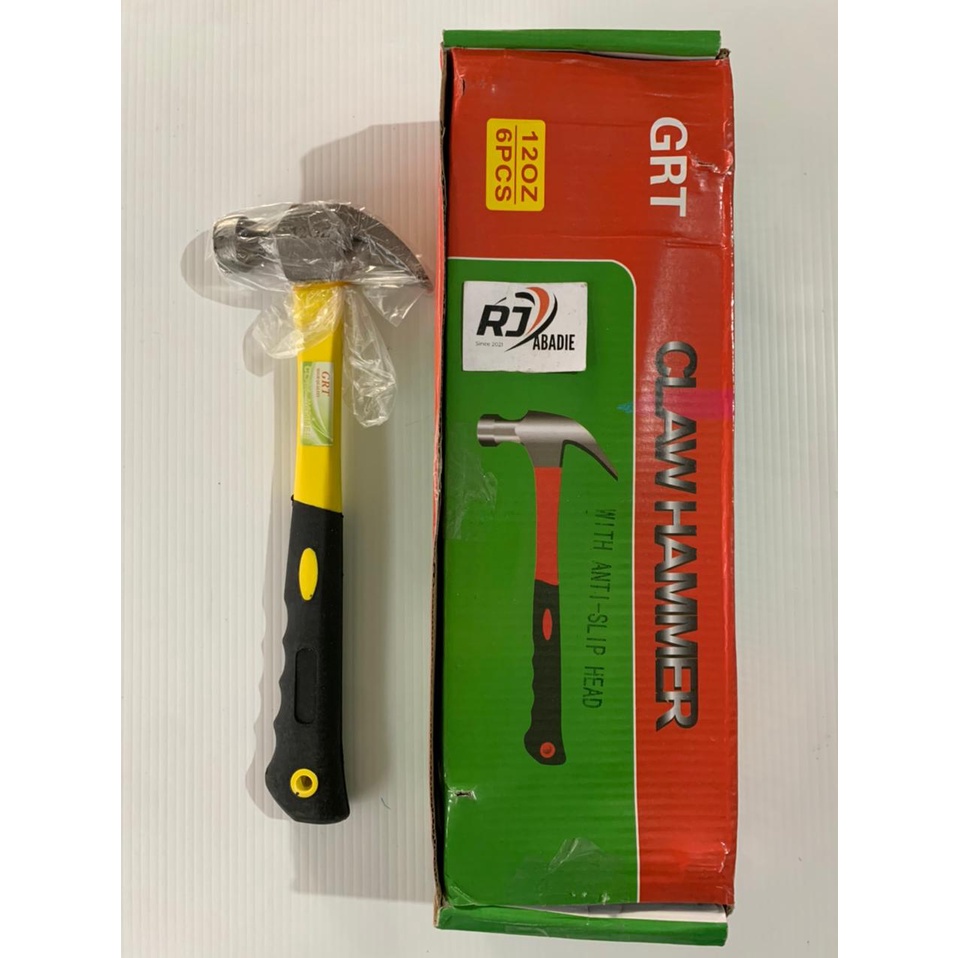 [6PCS] Amer Palu Kambing Gagang Fiber Claw Hammer GRT Bergerigi 8oz 12oz 16oz