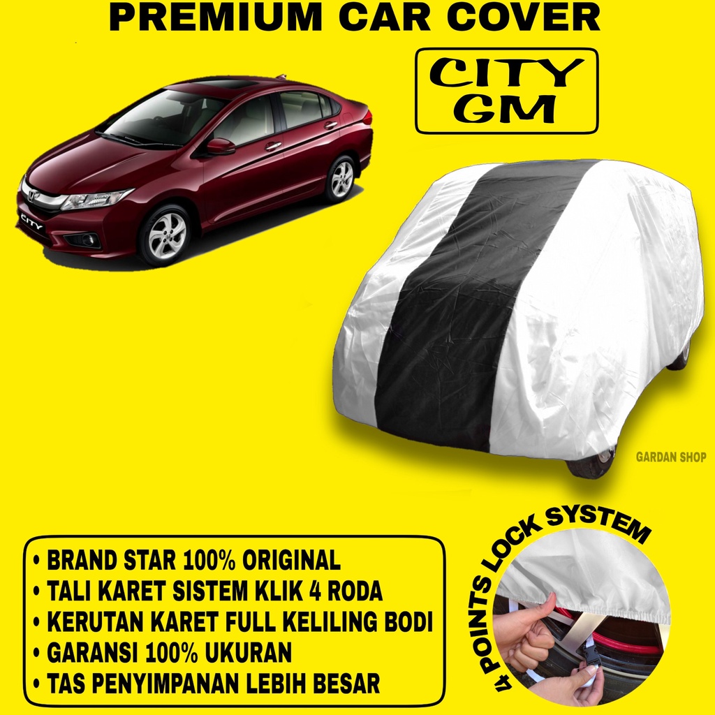 Body Cover CITY GM SILVER HITAM Penutup Bodi Mobil City Gm Waterproof PREMIUM