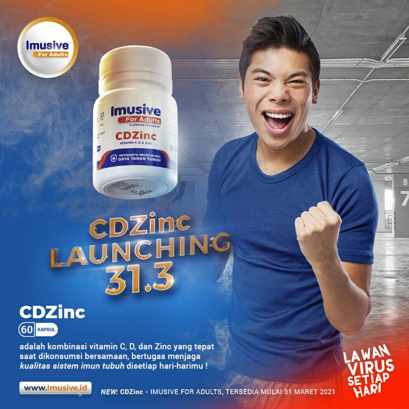 New CDZinc - 60 kapsul - IMUSIVE For ADULTS  - Vitamin CDZinc - Vitamin Daya Tahan Tubuh