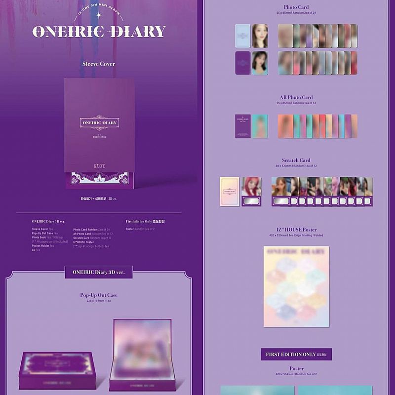 [ PO ] IZ*ONE / IZONE ONEIRIC DIARY 3D VER. MINI ALBUM VOL.3