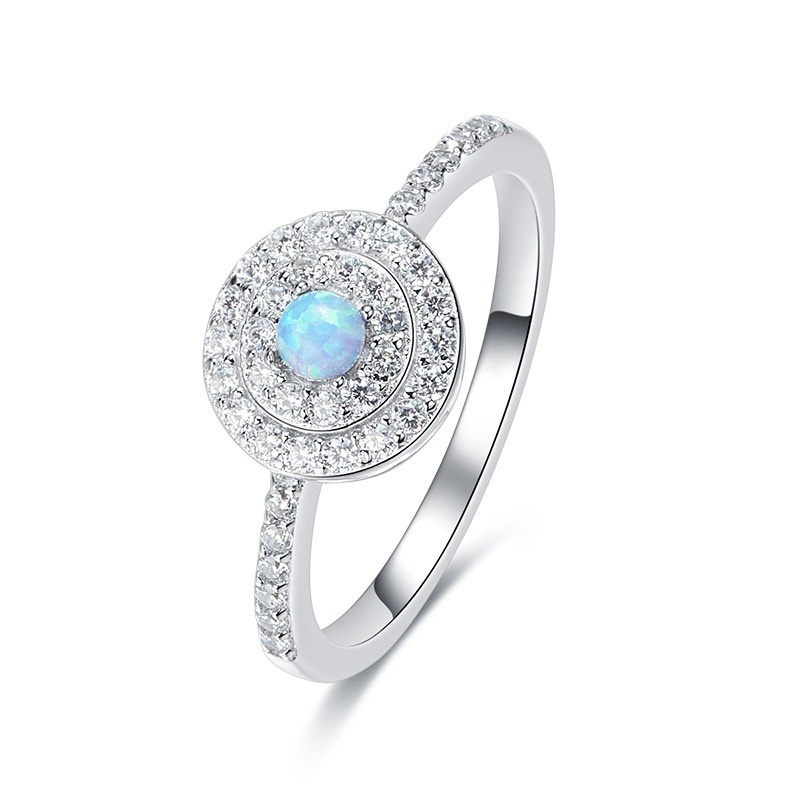 New Fashion Opal Ring with Zircon and Full Diamonds