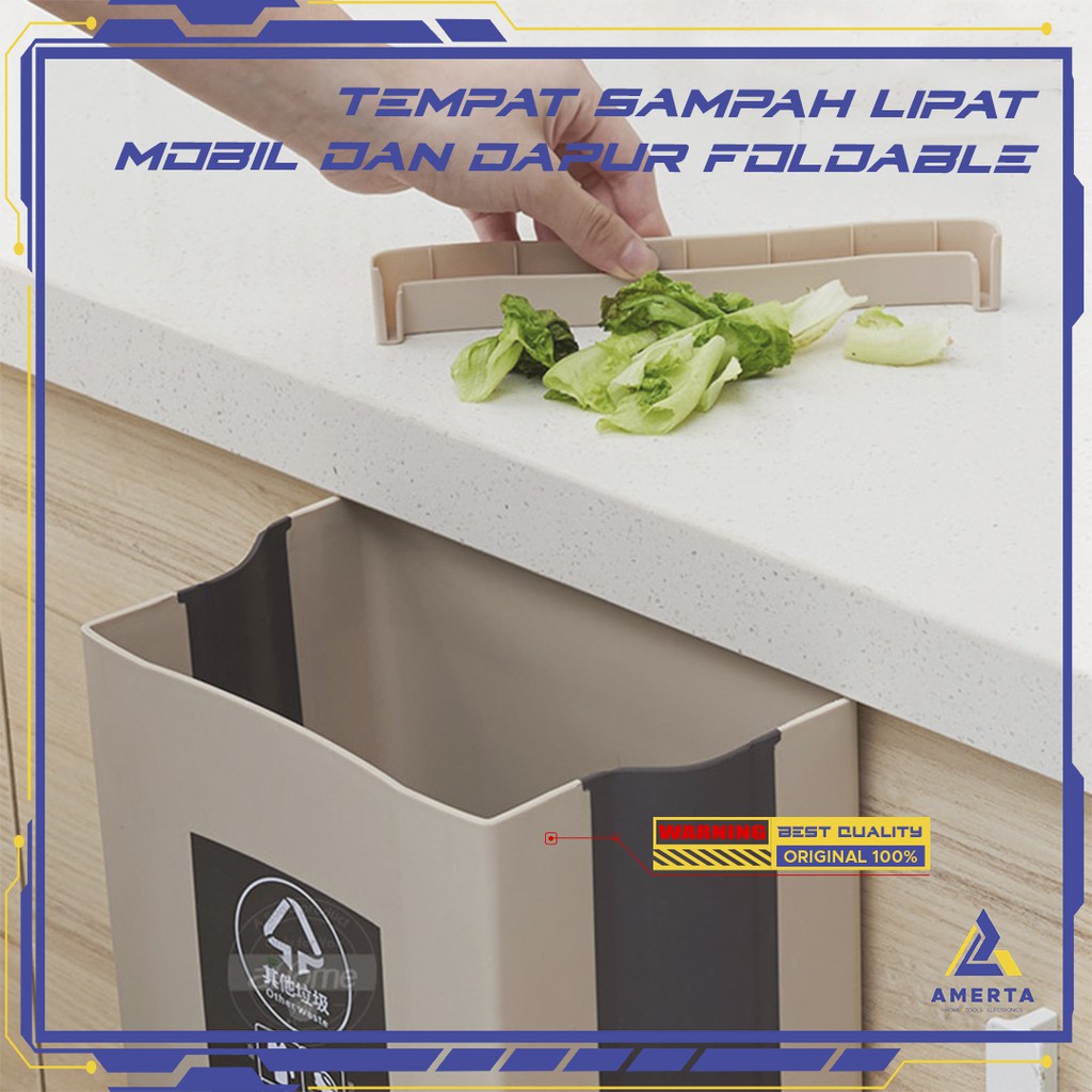 Tempat Sampah Lipat Mobil Dapur Foldable Bin Trash 6L