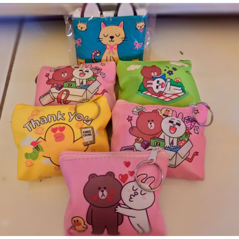 DOMPET KOIN KARAKTER LUCU-dompet koin karakter line