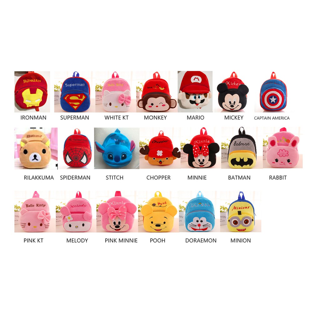 DDR1367 Tas Anak Karakter Tas Ransel Anak Sekolah Backpack Mini Motif