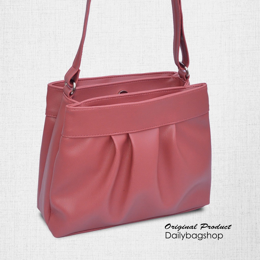 Tas Selempang Bahu Wanita Sling Bag Sap 3 Ruang Aster Model Trendy Unik Viral Kulit Multifungsi