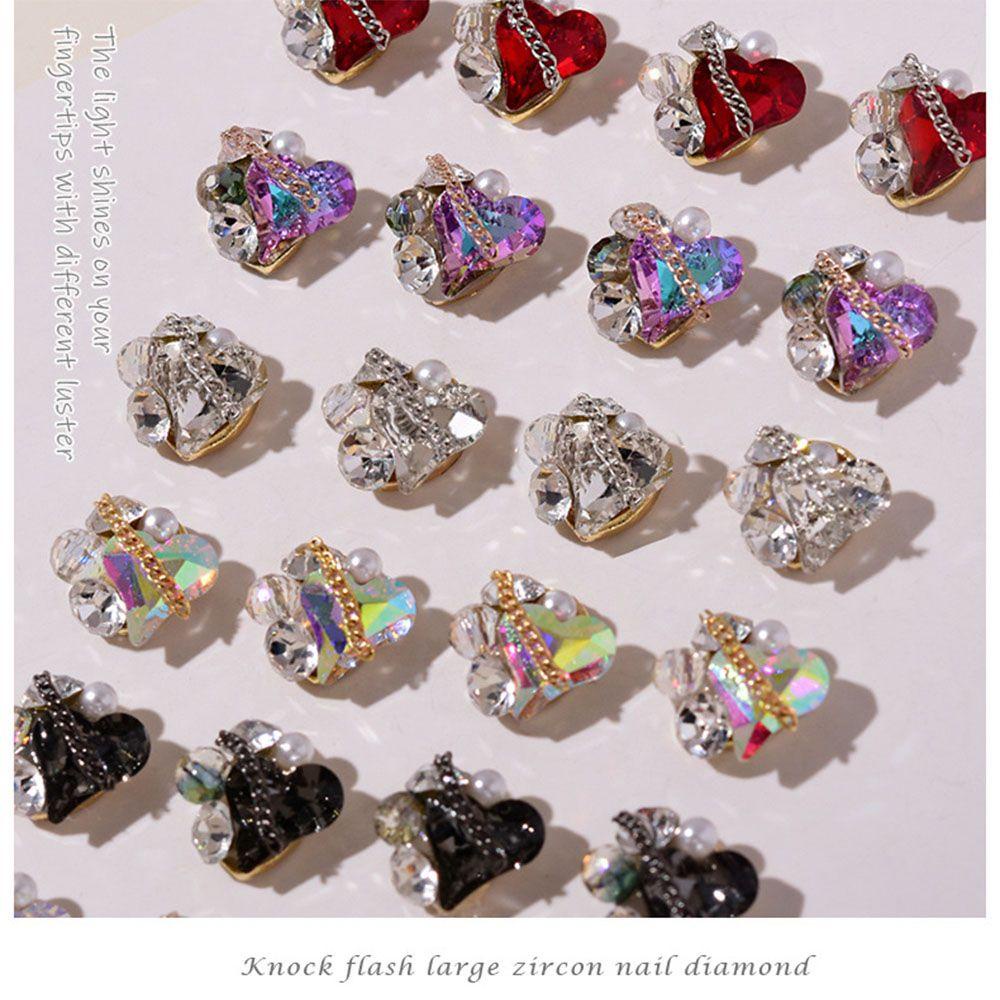 Mxbeauty Berlian Imitasi Bentuk Hati 3D Untuk Nail Art