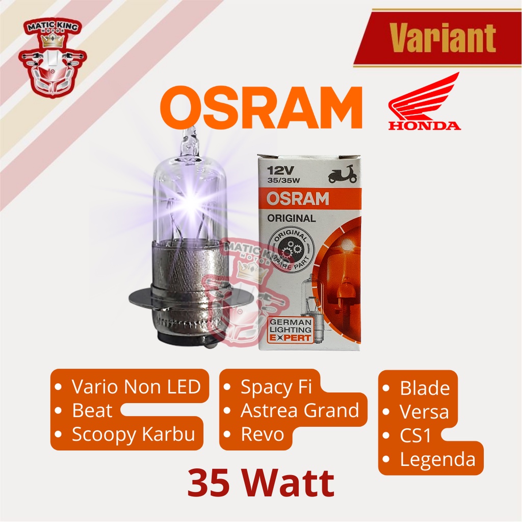 OSRAM Bohlam Lampu Halogen Motor 25w 35w 18w  BeatFi VarioFi Mio Scoopy